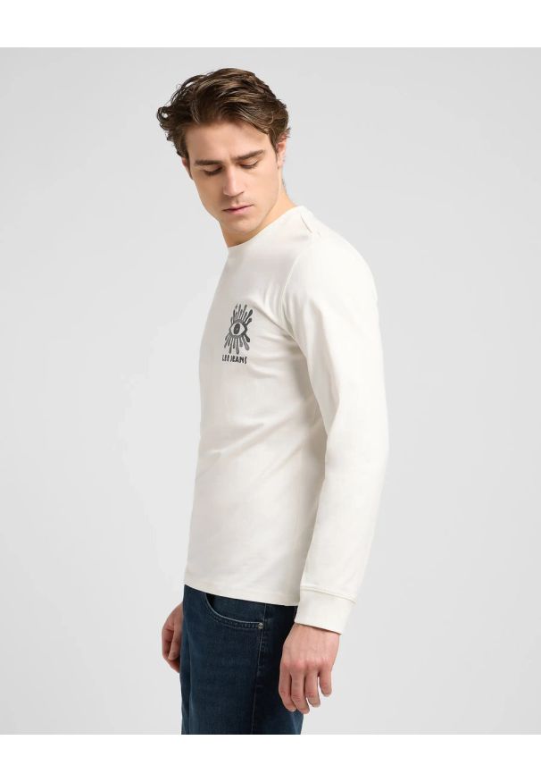Lee - MESKA KOSZULKA LEE LS TEE ECRU 112373176