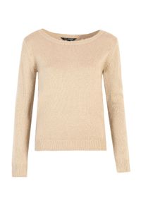 TOP SECRET - Dopasowany sweter z okrągłym dekoltem. Okazja: na co dzień. Kolor: beżowy. Długość rękawa: długi rękaw. Długość: długie. Sezon: jesień. Styl: casual #7