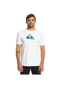 Quiksilver - Koszulka dla Mężczyzn COMP LOGO Biały. Kolor: biały. Materiał: tkanina, bawełna. Wzór: nadruk. Sport: skateboard