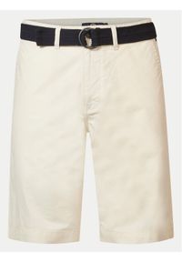 Petrol Industries Szorty materiałowe M-1040-SHO501 Biały Slim Fit. Kolor: biały. Materiał: bawełna