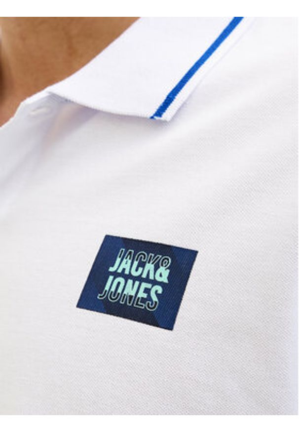 Jack & Jones - Jack&Jones Polo Hudson 12269238 Biały Regular Fit. Typ kołnierza: polo. Kolor: biały. Materiał: bawełna