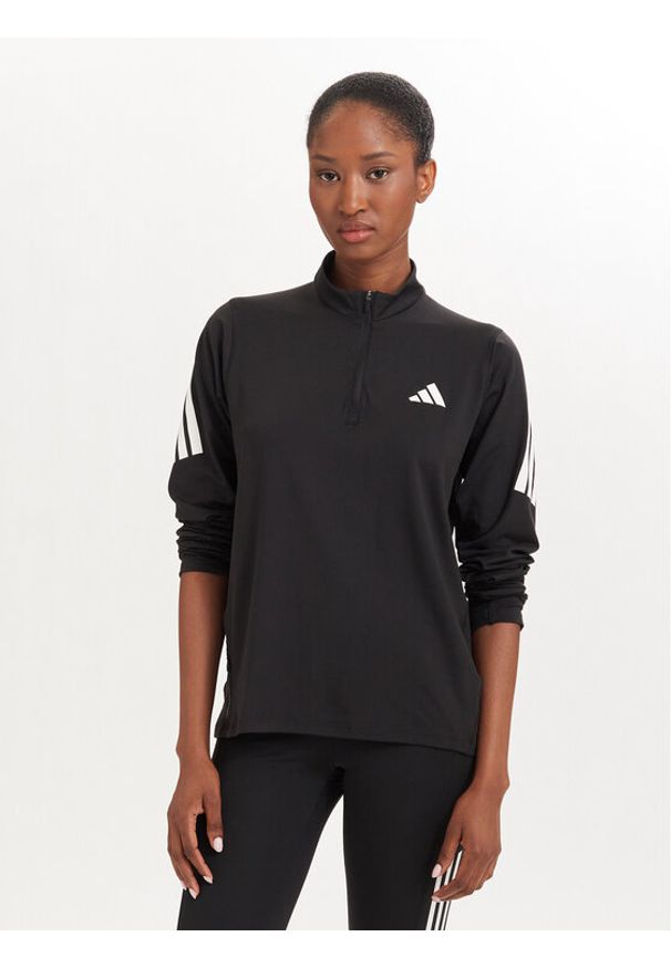 Adidas - adidas Bluza techniczna Iconic Running JZ5149 Czarny Regular Fit. Kolor: czarny. Materiał: syntetyk. Sport: bieganie