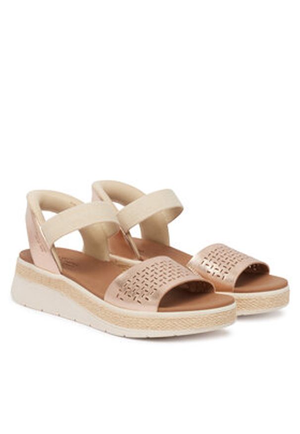 skechers - Skechers Sandały Bobs Sun Ray 114415/RSGD Złoty. Kolor: złoty. Materiał: skóra