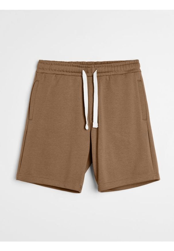 Sinsay - Szorty dresowe - brązowy. Kolor: brązowy. Materiał: dresówka