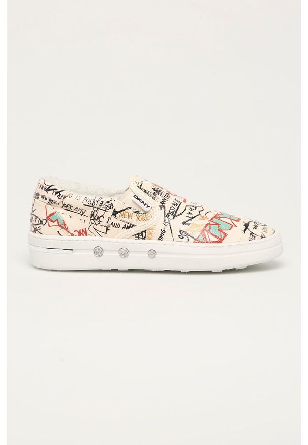 DKNY - Dkny - Tenisówki. Nosek buta: okrągły. Kolor: beżowy. Materiał: guma