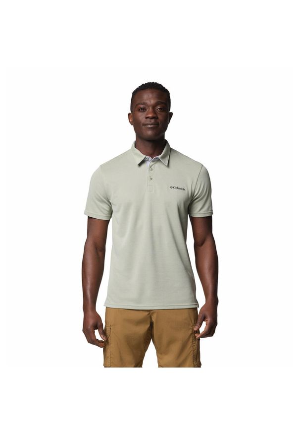 columbia - Columbia Koszulka Polo Nelson Point 1772721347. Typ kołnierza: polo. Kolor: zielony