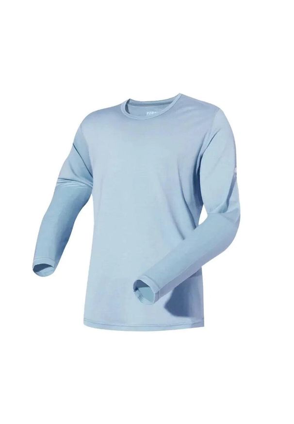 FJORK MERINO - T-shirt męski z długim rękawem, 100% wełny merynosów - Finn 210. Kolor: niebieski. Materiał: wełna. Długość rękawa: długi rękaw. Długość: długie. Sezon: zima. Sport: narciarstwo