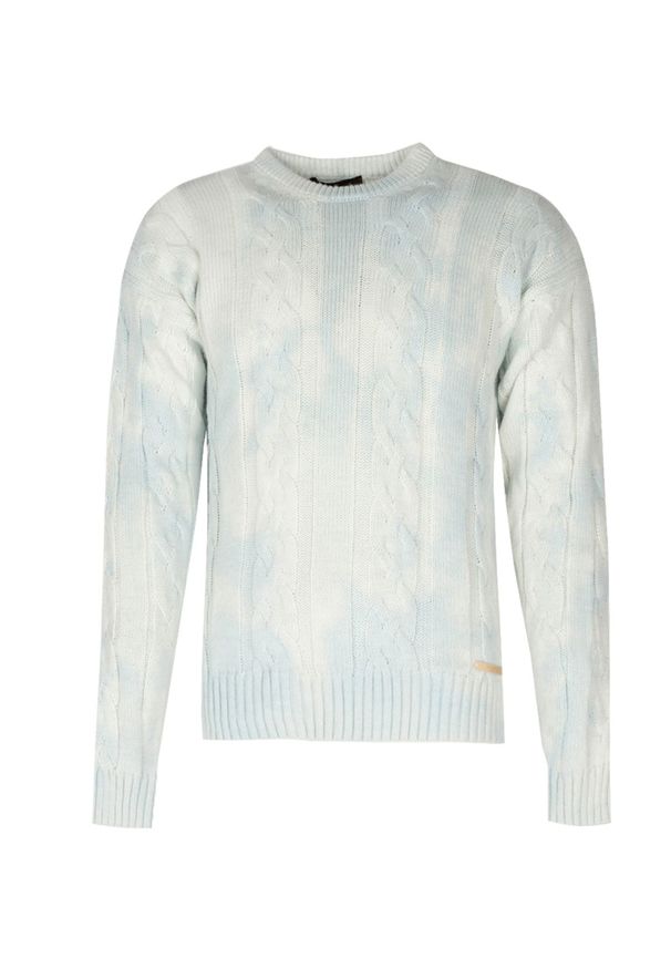 Takeshy Kurosawa Sweter | 83063 | Maglia Treccia Sfumata | Mężczyzna | Biały, Szary. Okazja: na co dzień. Kolor: szary, biały, wielokolorowy. Materiał: wełna, poliamid, bawełna. Wzór: aplikacja, ze splotem. Styl: casual