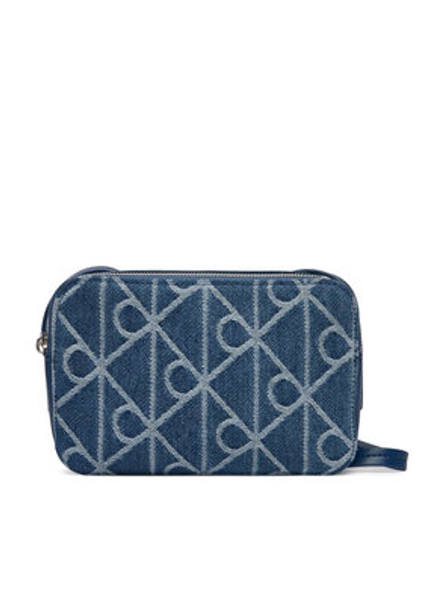 Calvin Klein Torebka Emblem Aop Denim Camera Bag LV04F3430G Niebieski. Kolor: niebieski
