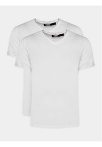 Karl Lagerfeld - KARL LAGERFELD Komplet t-shirtów 765001 500298 Biały Slim Fit. Typ kołnierza: dekolt w karo. Kolor: biały. Materiał: bawełna