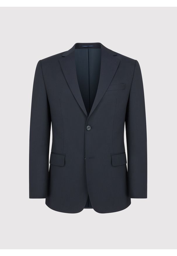 Pako Lorente - PAKO LORENTE – Marynarka garniturowa w kolorze granatowym. Okazja: na ślub cywilny, na wesele, na spotkanie biznesowe. Kolor: niebieski. Materiał: wełna, lycra. Wzór: gładki. Styl: młodzieżowy, biznesowy