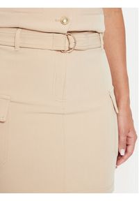 Guess Spódnica mini Fiona W4YD72 WFWX2 Beżowy Regular Fit. Kolor: beżowy. Materiał: syntetyk