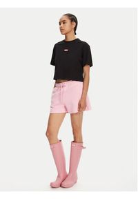 Hunter T-Shirt Leona HARW0070251 Czarny Boxy Fit. Kolor: czarny. Materiał: bawełna #4