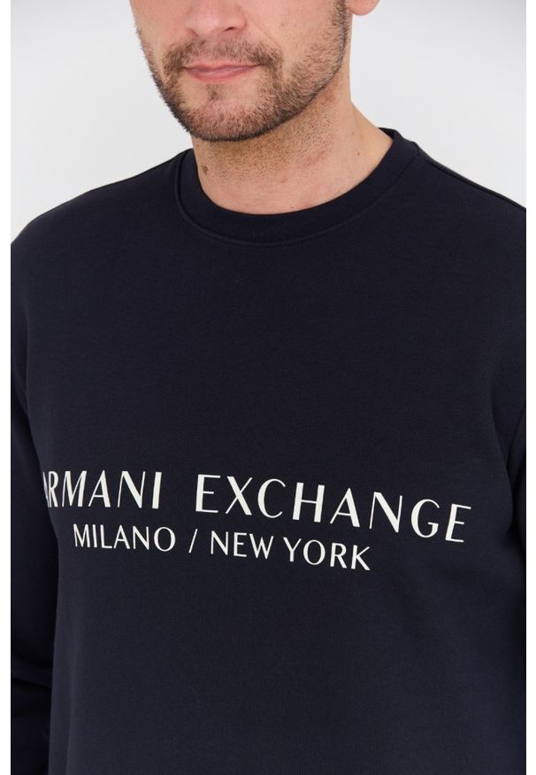 Armani Exchange - ARMANI EXCHANGE Granatowa męska bluza, Rozmiar L. Kolor: niebieski