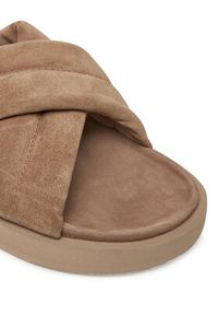 Inuikii Klapki Suede Crossed 50102-500 Beżowy. Kolor: beżowy. Materiał: zamsz, skóra #4