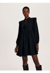 Reserved - Sukienka mini - czarny. Kolor: czarny. Materiał: tkanina. Długość: mini #1