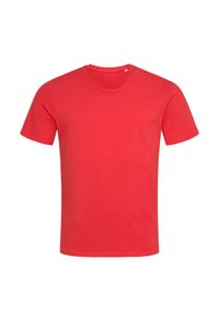 Stedman - Męska Koszulka Clive Crew Neck Relaxed Fit T-shirt. Kolor: czerwony