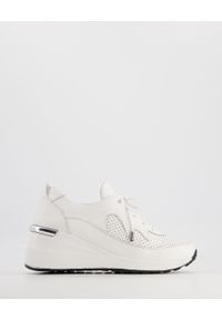 Venezia - SNEAKERSY DAMSKIE 0131X 1010 WHITE. Materiał: skóra, syntetyk. Obcas: na koturnie #1