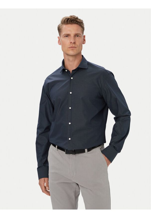BOSS Koszula H-Joe 50567023 Granatowy Regular Fit. Kolor: niebieski. Materiał: bawełna
