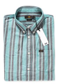 Lee - KOSZULA MĘSKA LEE BUTTON DOWN FADED GREEN L880NELF 112123324. Typ kołnierza: button down #1
