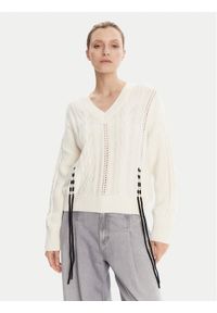 BOSS Sweter C_Fangallo 50545875 Beżowy Regular Fit. Kolor: beżowy. Materiał: bawełna