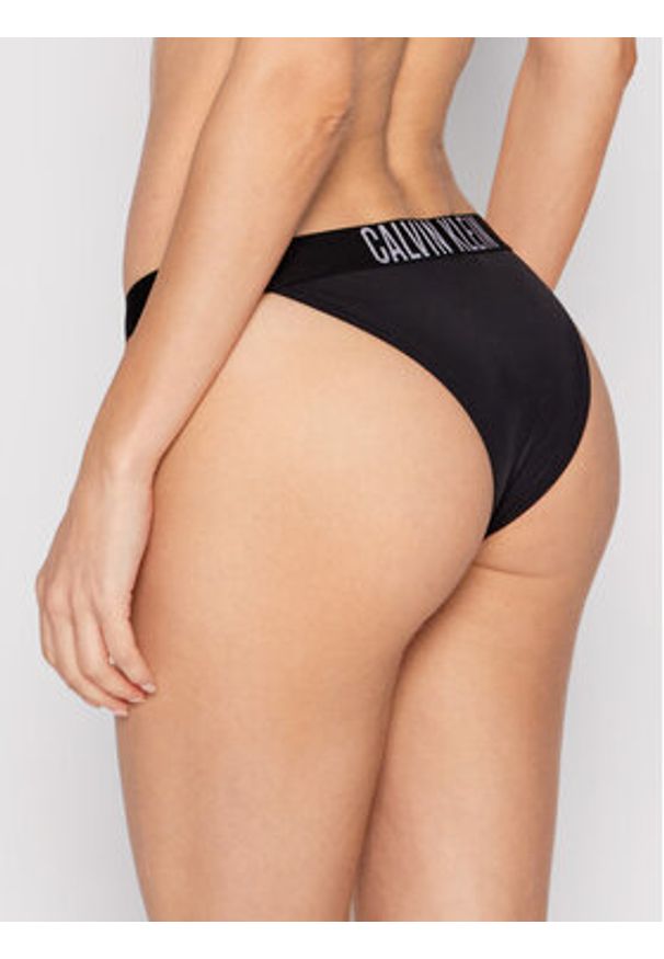 Calvin Klein Swimwear Dół od bikini Delta KW0KW01726 Czarny. Kolor: czarny. Materiał: syntetyk