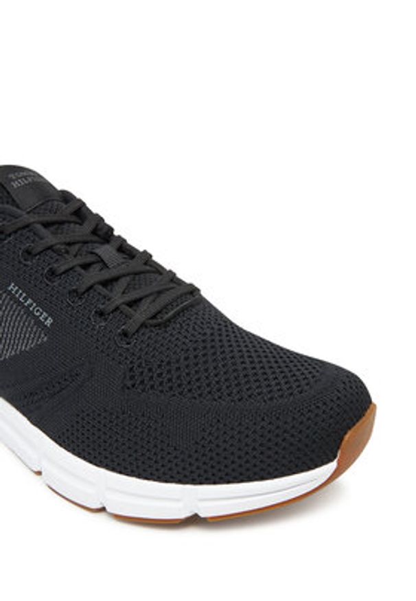 TOMMY HILFIGER - Tommy Hilfiger Sneakersy Modern Comfort Run Knit FM0FM05524 Czarny. Kolor: czarny. Materiał: materiał. Sport: bieganie
