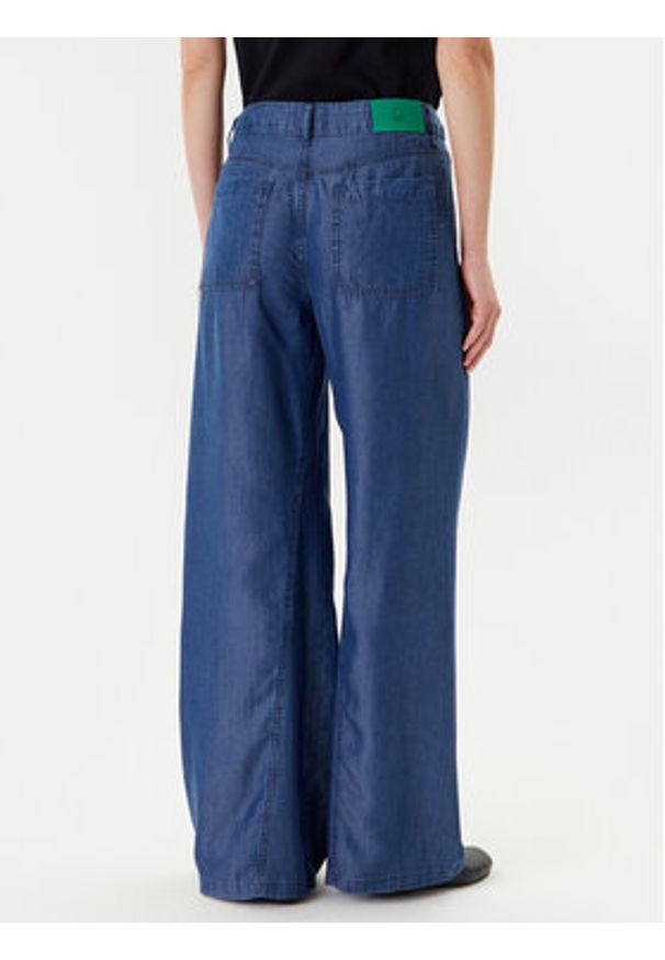 United Colors of Benetton - United Colors Of Benetton Spodnie materiałowe 4KHNDF09L Niebieski Wide Leg. Kolor: niebieski. Materiał: lyocell