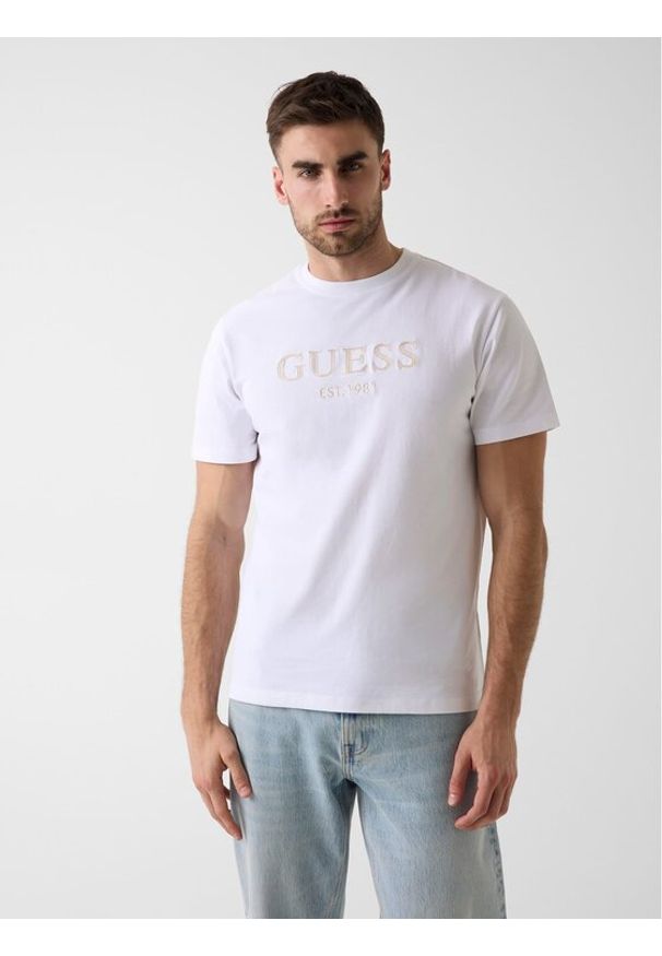 Guess T-Shirt 182676 Biały Classic Fit. Kolor: biały