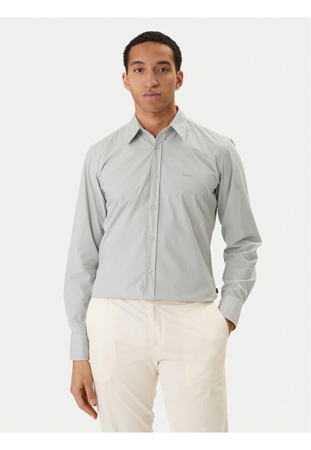 BOSS Koszula Relegant 50518304 Szary Regular Fit. Kolor: szary. Materiał: bawełna