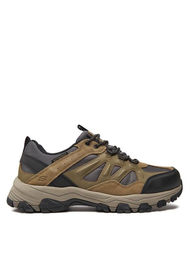 skechers - Skechers Sneakersy 66275 Khaki. Kolor: brązowy. Materiał: materiał