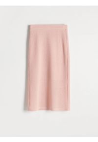 Reserved - Spódnica midi - pastelowy róż. Kolor: różowy. Materiał: dzianina