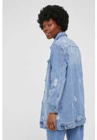 Answear Lab kurtka jeansowa damska przejściowa. Kolor: niebieski. Materiał: jeans. Styl: wakacyjny #4