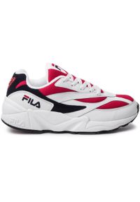 Buty do biegania męskie Fila V94M Low białe. Kolor: biały. Materiał: skóra, syntetyk, tkanina, materiał