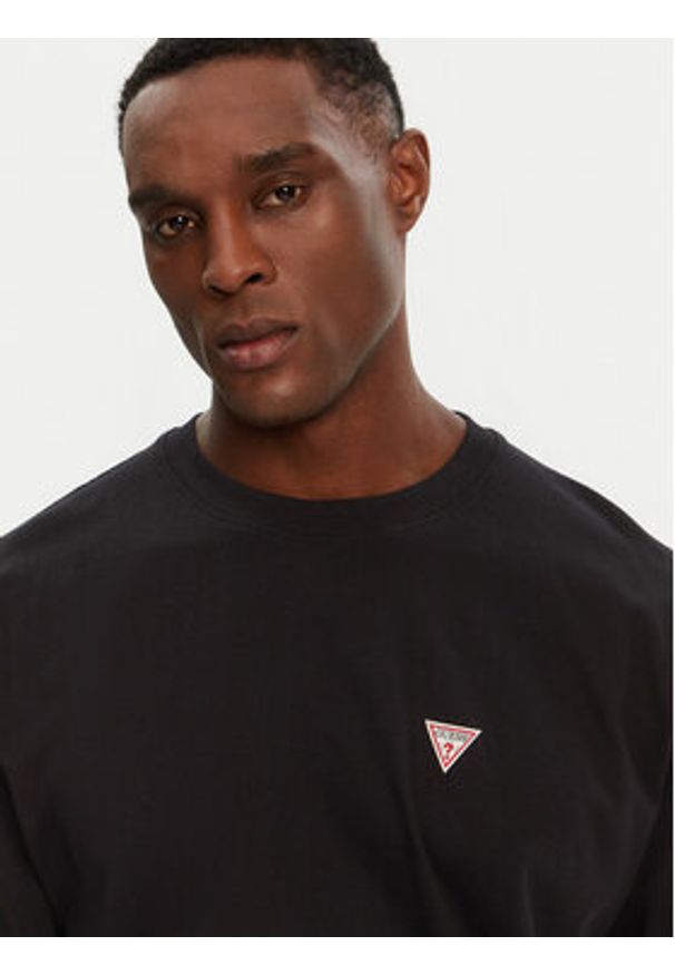 Guess Jeans T-Shirt M4YI46 K8FQ4 Czarny Regular Fit. Kolor: czarny. Materiał: bawełna