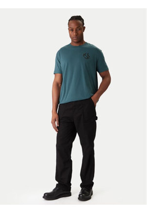 Karl Lagerfeld Jeans T-Shirt A2M17072 Zielony Regular Fit. Kolor: zielony. Materiał: syntetyk, bawełna