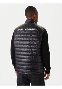 Karl Lagerfeld - KARL LAGERFELD Bezrękawnik Vest 505401 554590 Czarny Regular Fit. Typ kołnierza: dekolt w karo. Kolor: czarny. Materiał: syntetyk. Długość rękawa: bez rękawów #3