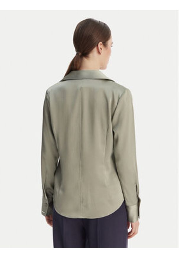 Calvin Klein Koszula Hammered LV044F129G Beżowy Regular Fit. Kolor: zielony, beżowy. Materiał: syntetyk