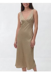 Reserved - Sukienka midi w groszki - wielobarwny. Materiał: tkanina. Wzór: grochy. Długość: midi #1