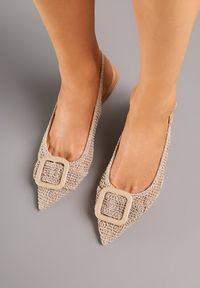 Renee - Ciemnobeżowe Sandały na Kaczuszce Typu Slingback z Klamrą Talimea. Zapięcie: klamry. Kolor: beżowy. Sezon: lato, wiosna. Obcas: na szpilce. Styl: elegancki #5
