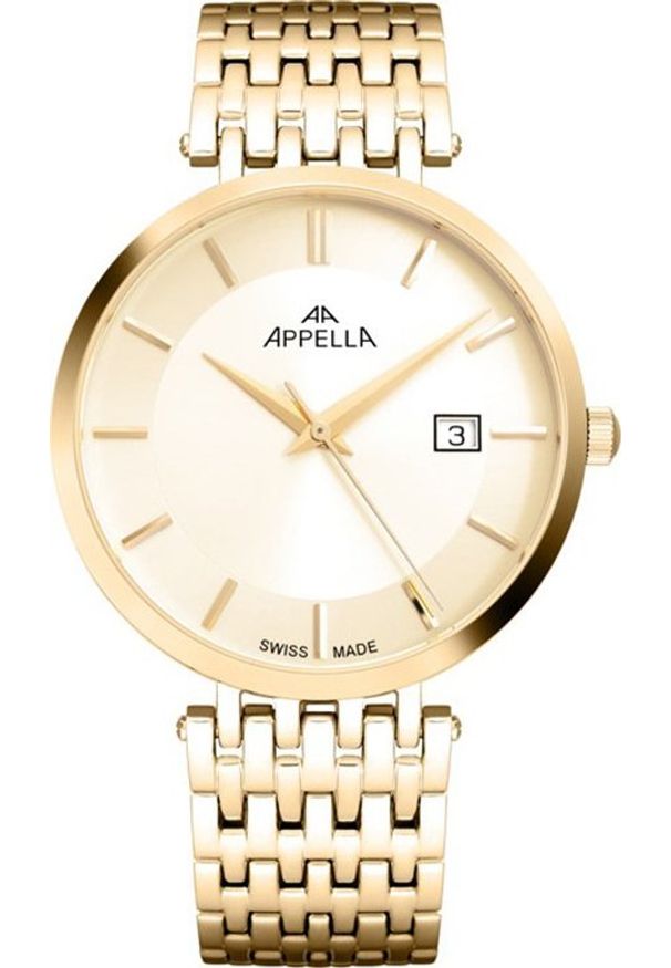 Zegarek Acappella Zegarek męski Appella L12001.1111Q złoty. Kolor: złoty