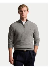 Polo Ralph Lauren Sweter 710876756009 Szary Regular Fit. Typ kołnierza: polo. Kolor: szary. Materiał: wełna #1