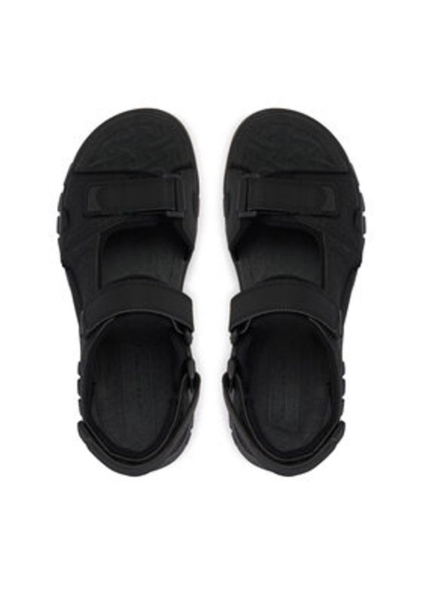 skechers - Skechers Sandały Strap River 205724/BBK Czarny. Kolor: czarny. Materiał: skóra