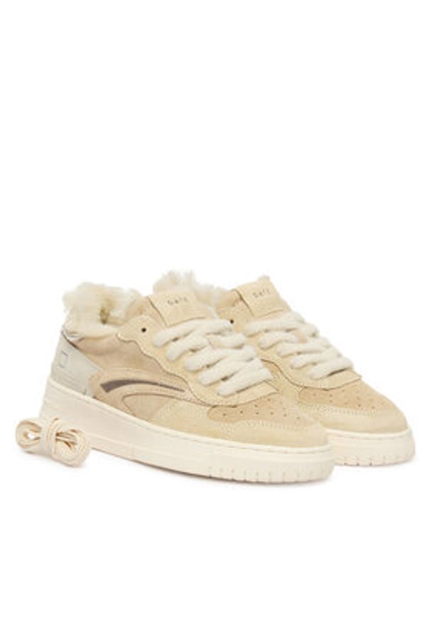 D.A.T.E. Sneakersy Torneo Pure Fur Mono W431-TPF-MN Beżowy. Kolor: beżowy. Materiał: skóra