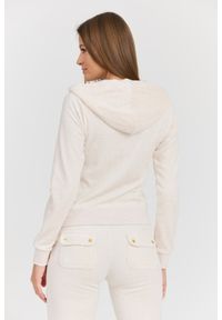 Juicy Couture - JUICY COUTURE Beżowa damska bluza Robertson Gold, Rozmiar M. Okazja: na co dzień. Typ kołnierza: kaptur. Kolor: beżowy. Materiał: materiał, poliester, bawełna. Długość rękawa: długi rękaw. Długość: długie. Styl: elegancki, casual #7