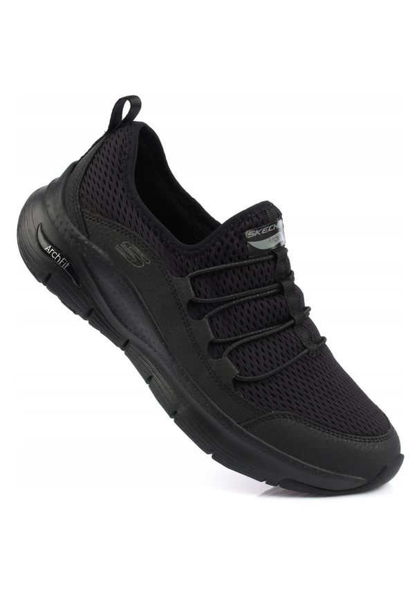 skechers - Damskie buty sportowe sneakersy slip-on SKECHERS ARCH-FIT LUCKY THOUGHTS. Zapięcie: bez zapięcia. Kolor: czarny