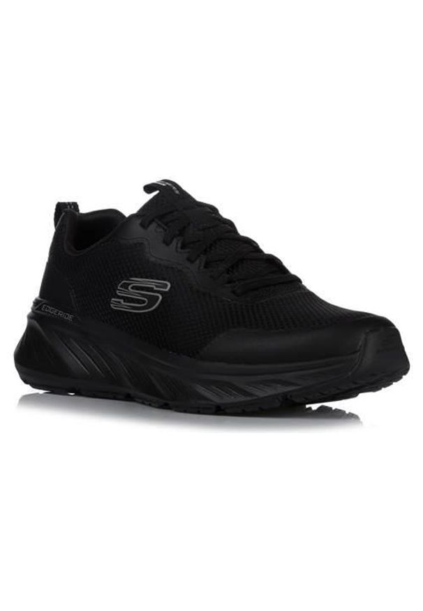 skechers - Buty do chodzenia męskie Skechers Edgeride Rekze. Kolor: czarny. Materiał: materiał, syntetyk. Szerokość cholewki: normalna. Sport: turystyka piesza