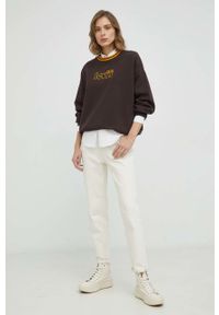Levi's® - Levi's bluza bawełniana damska kolor brązowy z aplikacją. Okazja: na spotkanie biznesowe. Kolor: brązowy. Materiał: bawełna. Wzór: aplikacja. Styl: biznesowy #2