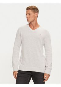 Tommy Jeans Sweter Essential DM0DM19429 Błękitny Slim Fit. Kolor: niebieski. Materiał: bawełna