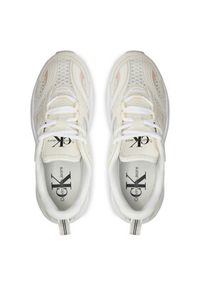 Calvin Klein Jeans Sneakersy Retro Tennis Low Lace Mh Ml Met YW0YW01373 Biały. Kolor: biały. Materiał: skóra